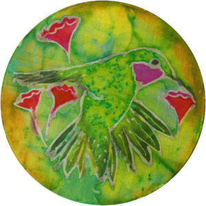 Silk Painting of hummingbird